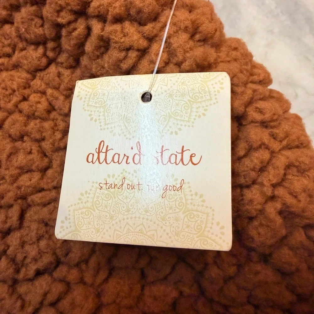 Altar’d State Teddy Infinity Scarf Brown Sherpa Cozy NWT